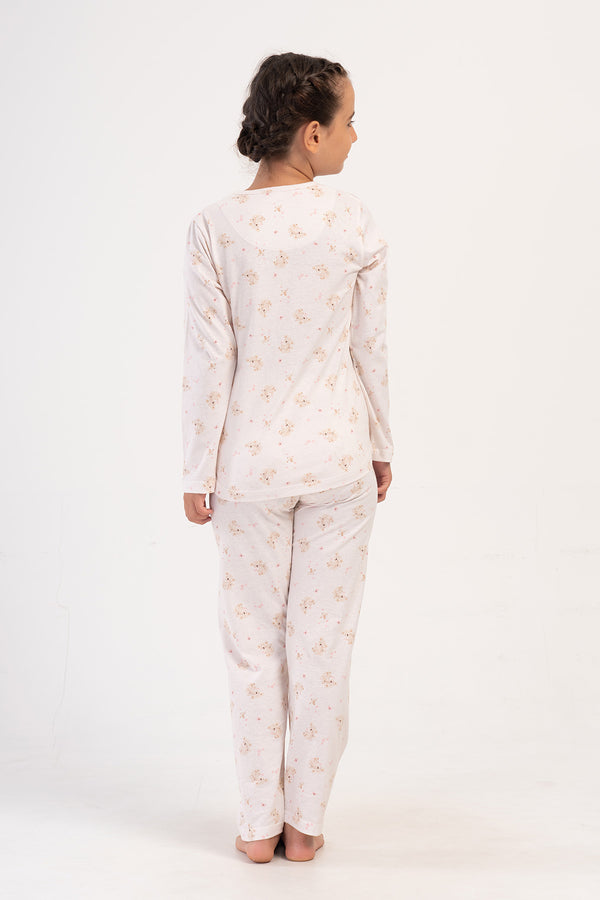 KIZ COCUK P.SUPREM O YAKA UZUN KOL ETEGI OVAL PIJAMA TAKIM(7-8/13-14)