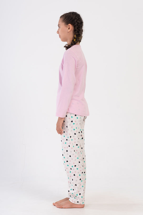 KIZ COCUK P.SUPREM O YAKA UZUN KOL ETEGI OVAL PIJAMA TAKIM(9-10/15-16)