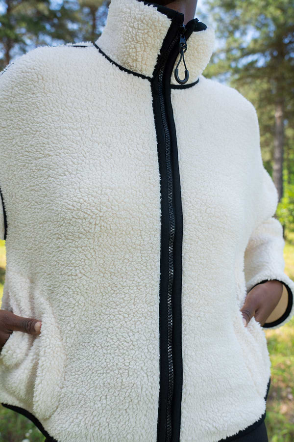 KADIN WELSOFT DIK YAKA DUSUK OMUZLU FERMUARLI UZUN KOL MONT