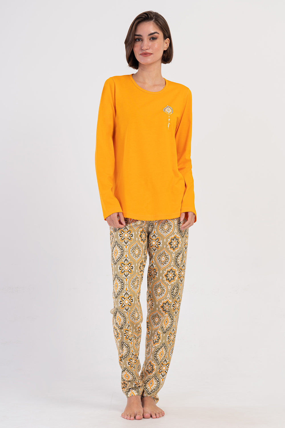 KADIN P.SUPREM XXL O YAKA UZUN KOL ETEGI OVAL PIJAMA TAKIM