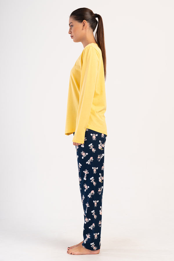 KADIN P.SUPREM O YAKA UZUN KOL ETEGI OVAL PIJAMA TAKIM