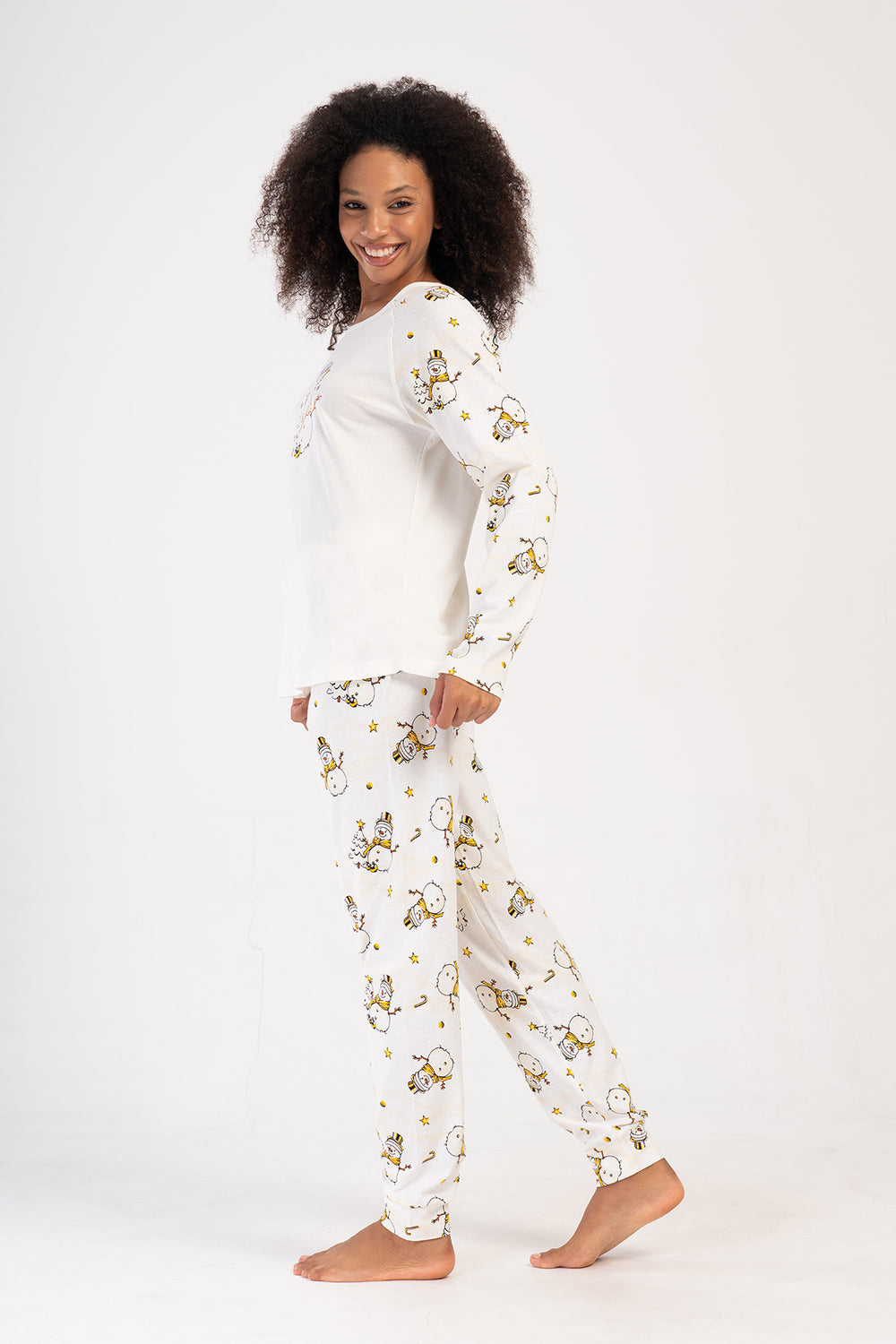 KADIN P.SUPREM XXL O YAKA REGLAN UZUN KOL ETEGI OVAL MANSETLI PIJAMA TAKIM