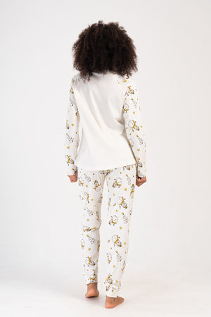 KADIN P.SUPREM XXL O YAKA REGLAN UZUN KOL ETEGI OVAL MANSETLI PIJAMA TAKIM