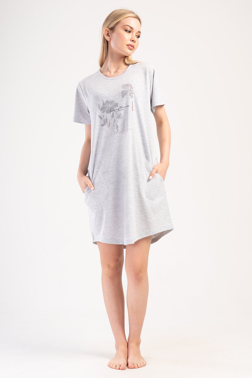 KADIN P.SUPREM XXL O YAKA KISA KOL ETEGI OVAL CEPLI TUNIK