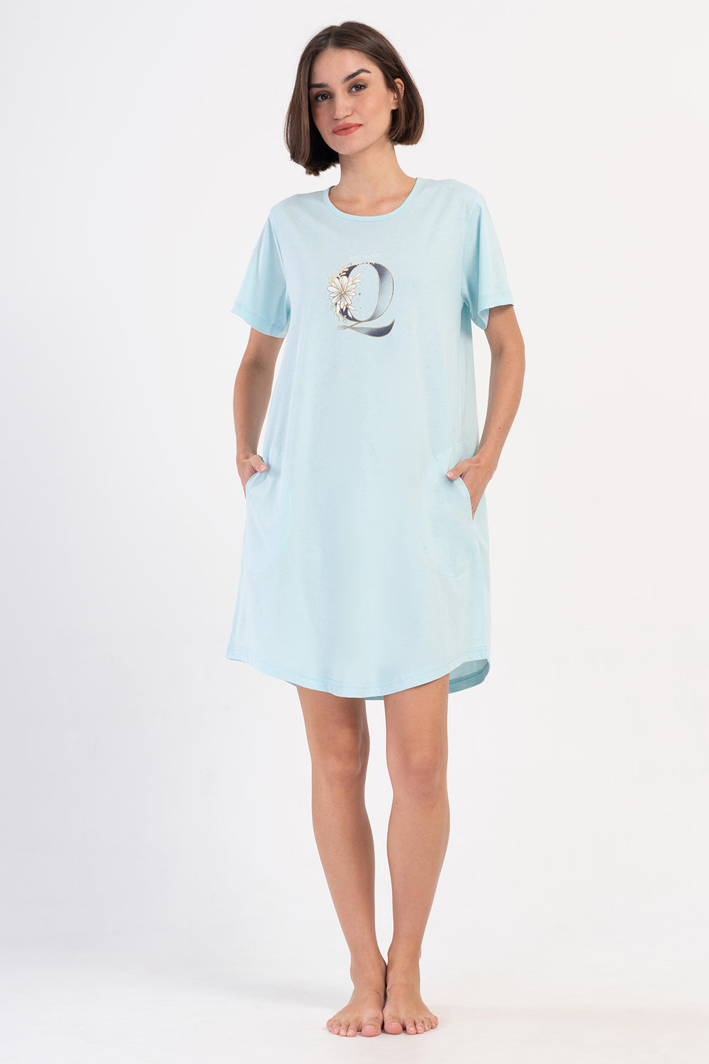 KADIN P.SUPREM XXL O YAKA KISA KOL ETEGI OVAL CEPLI TUNIK