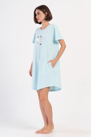 KADIN P.SUPREM XXL O YAKA KISA KOL ETEGI OVAL CEPLI TUNIK