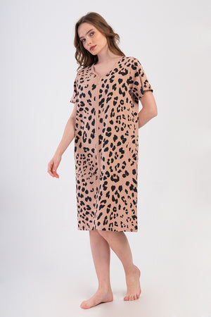 KADIN P.SUPREM XXL KISA KOL FERMUARLI CEPLI EV ELBISESI