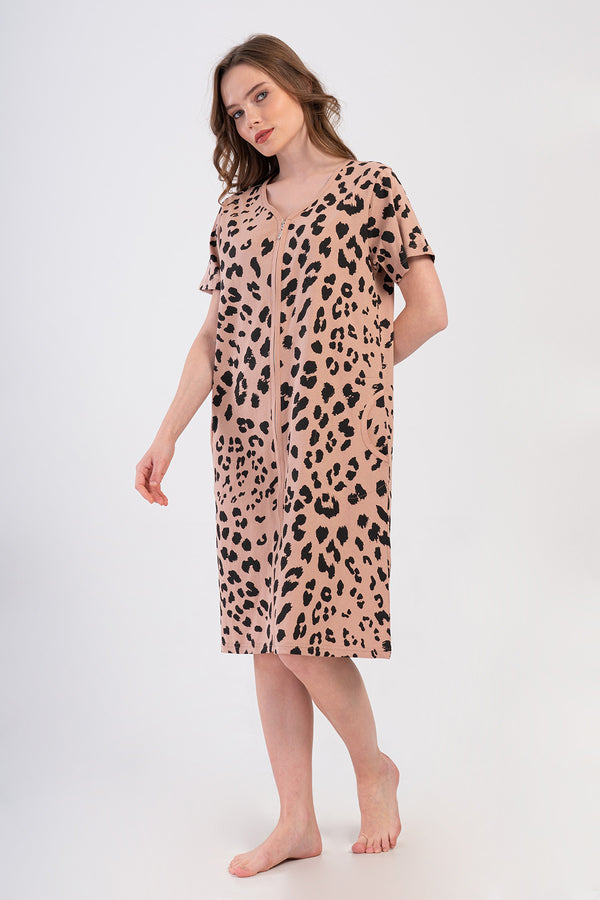 KADIN P.SUPREM XXL KISA KOL FERMUARLI CEPLI EV ELBISESI