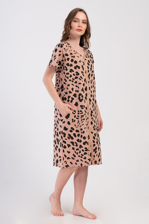 KADIN P.SUPREM XXL KISA KOL FERMUARLI CEPLI EV ELBISESI