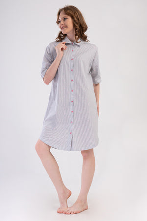 KADIN P.SUPREM DUSUK OMUZLU TAMAMI DUGMELI KISA KOL ETEGI OVAL GOMLEK TUNIK