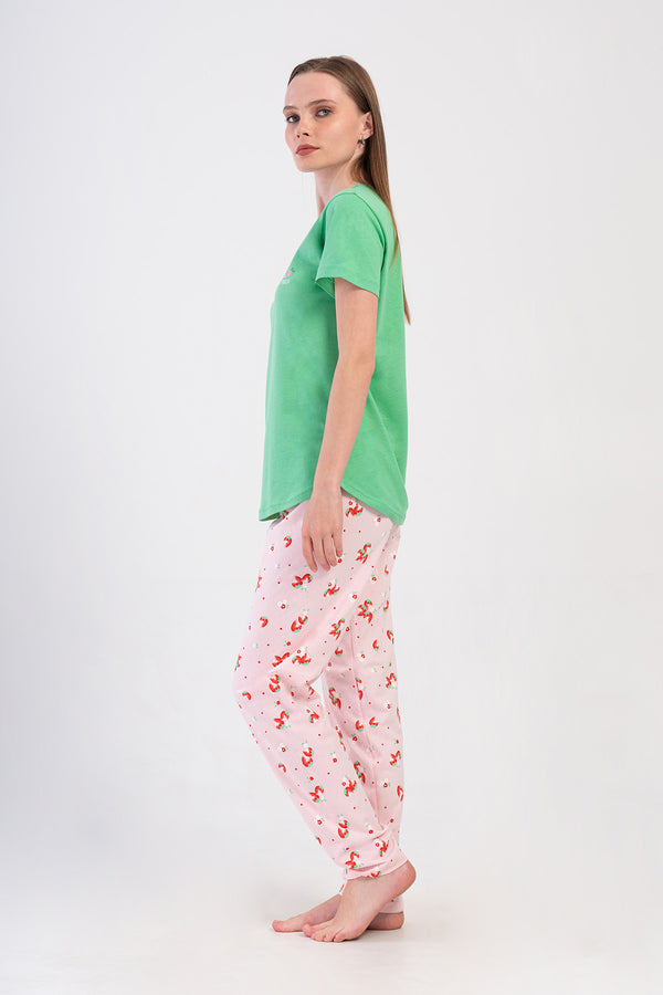 KADIN P.SUPREM O YAKA KISA KOL ETEGI OVAL PIJAMA TAKIM