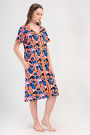 KADIN P.SUPREM XXL KISA KOL FERMUARLI CEPLI EV ELBISESI