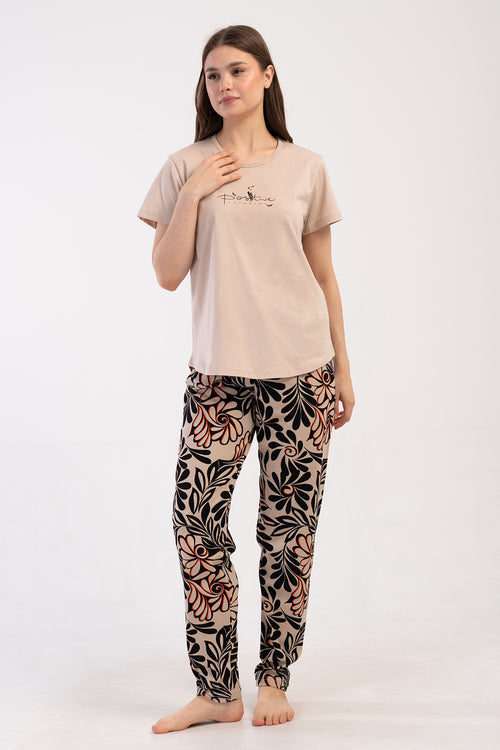 KADIN P.SUPREM XXL O YAKA KISA KOL ETEGI OVAL PIJAMA TAKIM