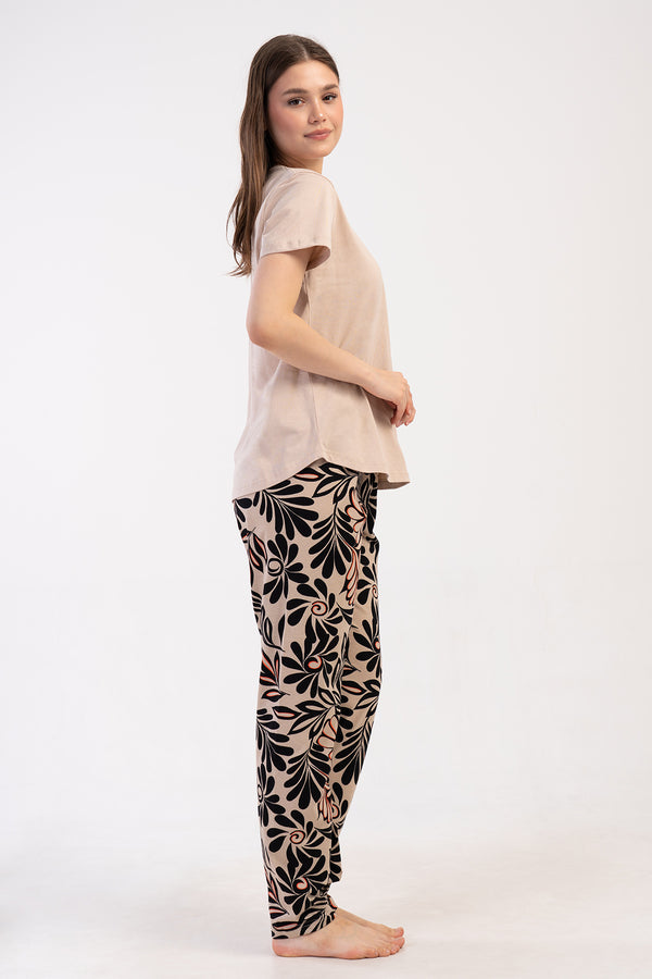 KADIN P.SUPREM XXL O YAKA KISA KOL ETEGI OVAL PIJAMA TAKIM