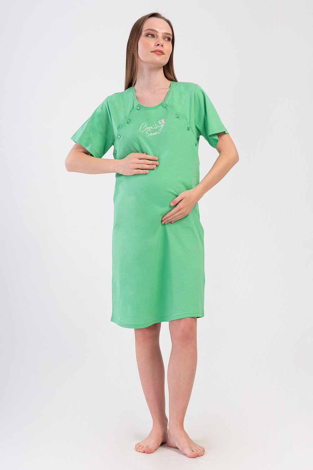 KADIN P.SUPREM CIFT PATLI KISA KOL HAMILE TUNIK