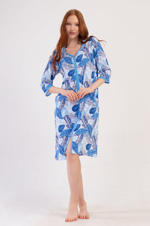 KADIN P.SUPREM XXL 3/4KOL FERMUARLI CEPLI EV ELBISESI