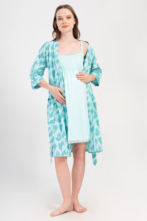 KADIN P.SUPREM IP ASKILI HAMILE TUNIK 3/4 KOL SABAHLIK TAKIM