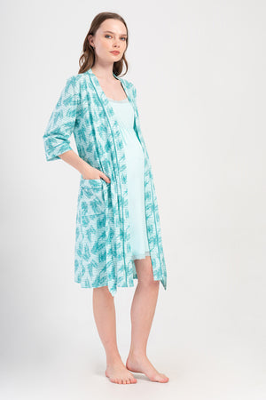 KADIN P.SUPREM IP ASKILI HAMILE TUNIK 3/4 KOL SABAHLIK TAKIM