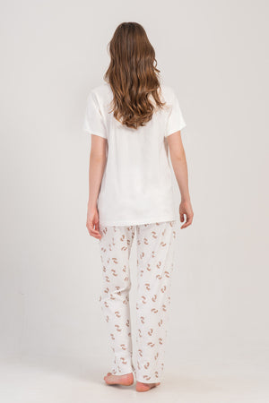 KADIN P.SUPREM CIFT PATLI KISA KOL ETEGI OVAL HAMILE PIJAMA TAKIM