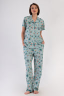 KADIN P.SUPREM XXL GOMLEK YAKA TAMAMI DUGMELI KISA KOL CEPLI PIJAMA TAKIM