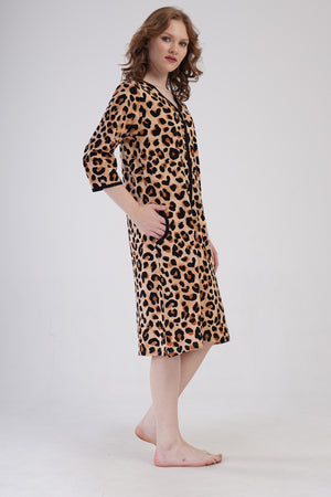 KADIN P.SUPREM BATTAL XXL 3/4KOL FERMUARLI CEPLI EV ELBISESI