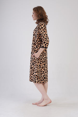 KADIN P.SUPREM BATTAL XXL 3/4KOL FERMUARLI CEPLI EV ELBISESI