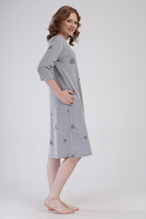 KADIN P.SUPREM XXL 3/4KOL FERMUARLI CEPLI EV ELBISESI