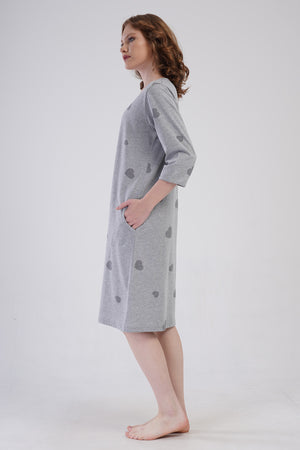 KADIN P.SUPREM XXL 3/4KOL FERMUARLI CEPLI EV ELBISESI