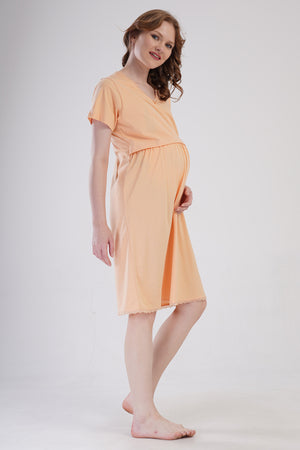 KADIN P.SUPREM V YAKA YAKASI DANTELLI FIYONKLU BELI BUZGULU HAMILE TUNIK