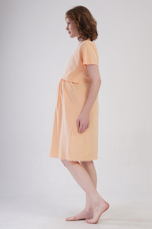 KADIN P.SUPREM V YAKA YAKASI DANTELLI FIYONKLU BELI BUZGULU HAMILE TUNIK