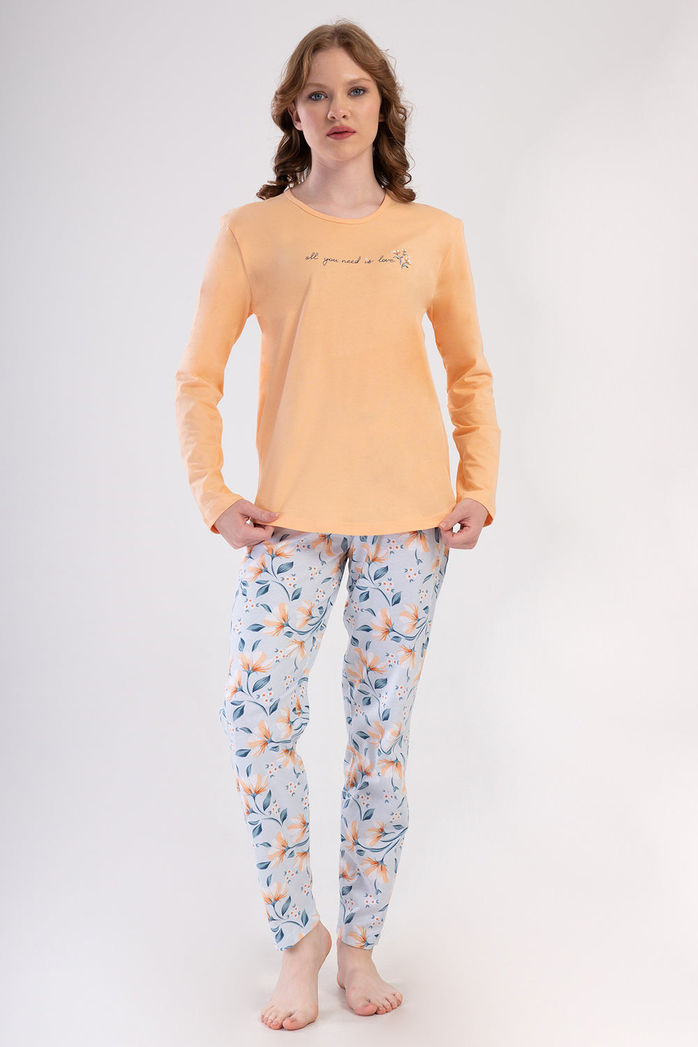 KADIN P.SUPREM O YAKA UZUN KOL ETEGI OVAL PIJAMA TAKIM