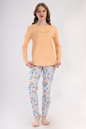 KADIN P.SUPREM O YAKA UZUN KOL ETEGI OVAL PIJAMA TAKIM