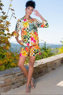 KADIN BELMANDO GOMLEK YAKA 3/4KOL BELI FIRFIR LASTIKLI CEPLI SORT TAKIM