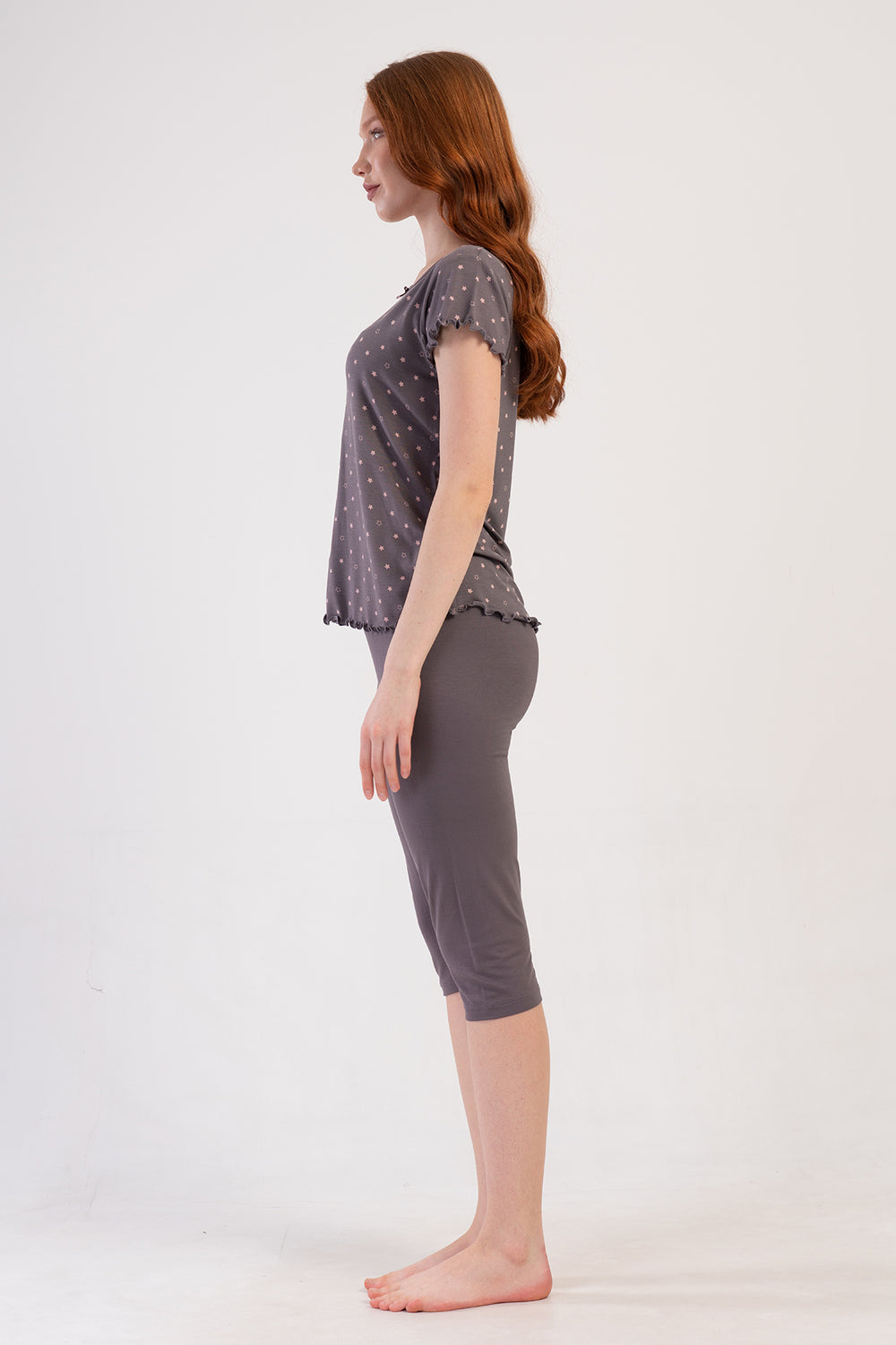 KADIN LYC VISCON XXL KAYIK YAKA FIYONKLU BIBILALI KISA KOL KAPRI TAKIM