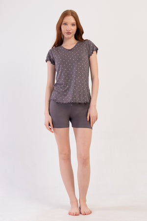 KADIN LYC VISCON XXL V YAKA FIYONKLU KISA KOL BIBILALI ETEGI OVAL SORT TAKIM