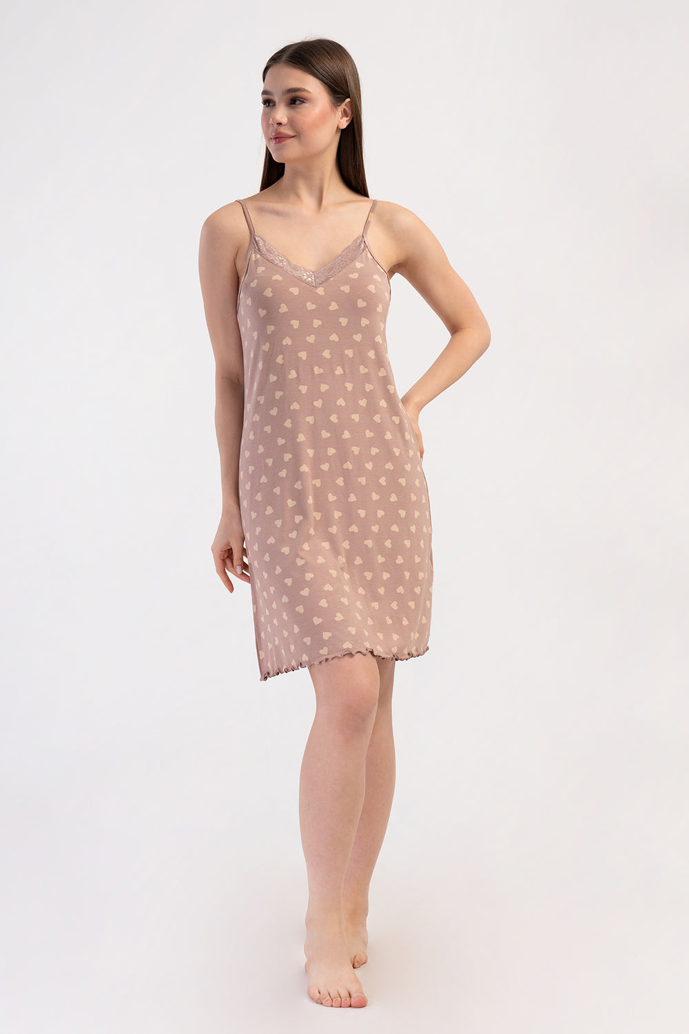 KADIN LYC VISCON V YAKA DANTELLI IP ASKILI BIBILALI TUNIK