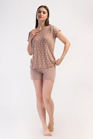 KADIN LYC VISCON XXL V YAKA FIYONKLU KISA KOL BIBILALI ETEGI OVAL SORT TAKIM