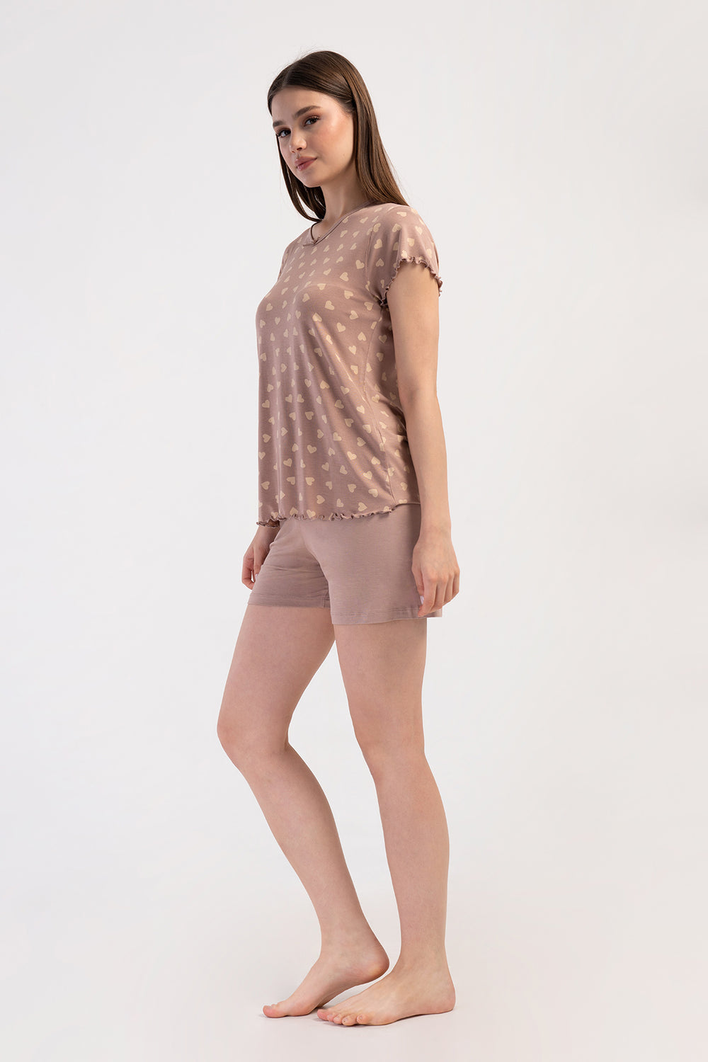 KADIN LYC VISCON XXL V YAKA FIYONKLU KISA KOL BIBILALI ETEGI OVAL SORT TAKIM