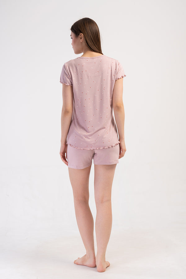 KADIN LYC VISCON V YAKA FIYONKLU KISA KOL BIBILALI ETEGI OVAL SORT TAKIM