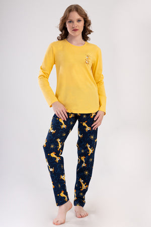 KADIN P.SUPREM O YAKA UZUN KOL ETEGI OVAL PIJAMA TAKIM