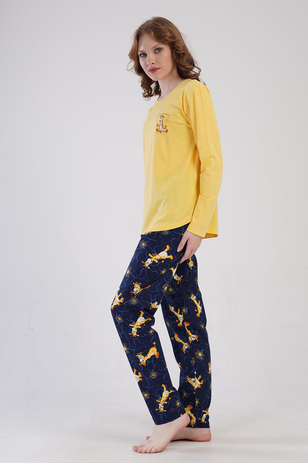 KADIN P.SUPREM O YAKA UZUN KOL ETEGI OVAL PIJAMA TAKIM