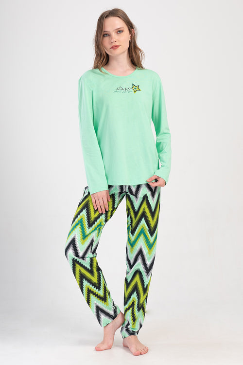 KADIN P.SUPREM O YAKA UZUN KOL ETEGI OVAL PIJAMA TAKIM