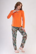 KADIN P.SUPREM O YAKA UZUN KOL ETEGI OVAL PIJAMA TAKIM