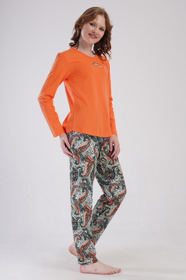 KADIN P.SUPREM O YAKA UZUN KOL ETEGI OVAL PIJAMA TAKIM