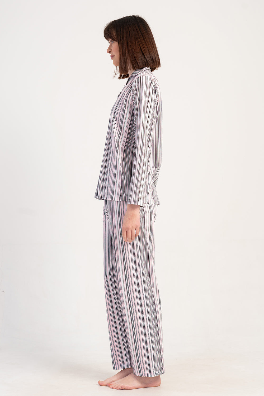 KADIN P.SUPREM GOMLEK YAKA TAMAMI DUGMELI UZUN KOL CEPLI PIJAMA TAKIM