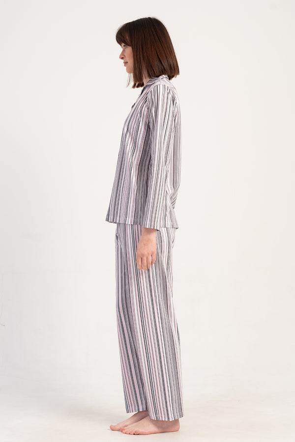 KADIN P.SUPREM GOMLEK YAKA TAMAMI DUGMELI UZUN KOL CEPLI PIJAMA TAKIM