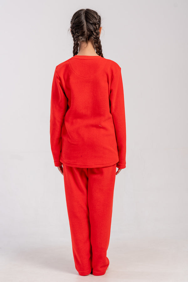 KIZ COCUK POLAR O YAKA UZUN KOL ETEGI OVAL PIJAMA TAKIM(7-8/13-14)