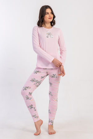 KADIN LYC SUPREM O YAKA UZUN KOL ETEGI OVAL MANSETLI TAYT PIJAMA TAKIM