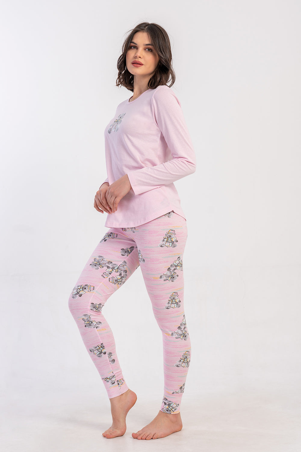 KADIN LYC SUPREM O YAKA UZUN KOL ETEGI OVAL MANSETLI TAYT PIJAMA TAKIM