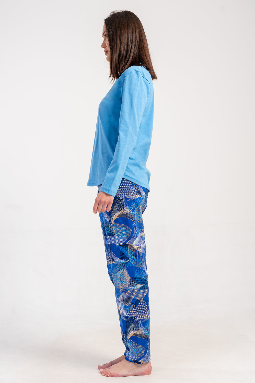 KADIN P.SUPREM O YAKA UZUN KOL ETEGI OVAL PIJAMA TAKIM